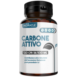Nutracle carbone attivo integratore gonfiore e meteorismo, 120 compresse