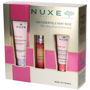 Nuxe cofanetto di natale 2024 very rose - gel doccia 100 ml + acqua profumata 30 ml + crema mani e unghie