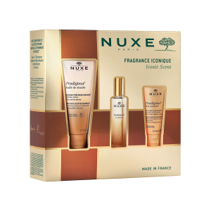 Nuxe cofanetto di natale fragranza iconica 2024 - profumo prodigioso 30 ml + olio doccia 100 ml + latte corpo profumato 30 ml