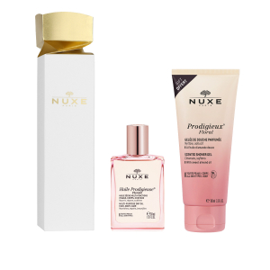 Nuxe cofanetto natale 2025 cracker huile prodigieuse florale - olio prodigioso floreale 30 ml + olio doccia floreale 100 ml
