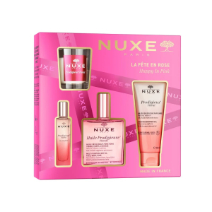 Nuxe cofanetto olio prodigioso floreale 2025 - 1 olio prodigioso floreale 100 millilitri + 1 profumo prodigioso floreale 15 millilitri + 1 gel doccia 100 millilitri + candela profumata
