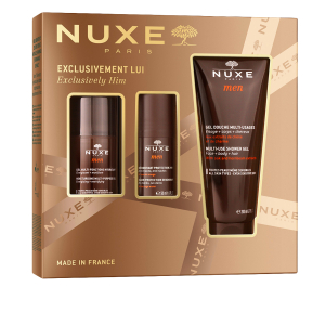 Nuxe cofanetto solo per lui 2025 - 1 nuxe men gel viso multi funzione (idratazione, antiage) 50 millilitri + 1 deodorante protezione 24 ore 30 millilitri + 1 gel doccia uomo 200 millilitri