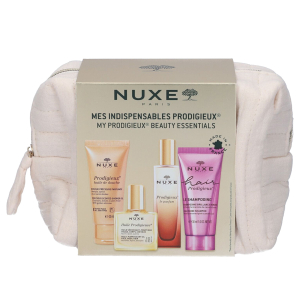 Nuxe prodigieux - trousse gli indispensabili olio doccia 30ml + huile 10ml + le parfum 15ml + shampoo 50ml