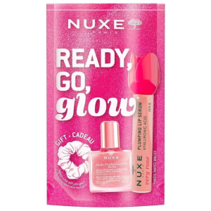 Nuxe ready glow - siero rimpolpante labbra very rose + 1 huile prodigieuse or floreale 10 millilitri + elastico per capelli