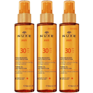 Cerca Offerte di nuxe sun olio solare viso e corpo spf 30 3x150 ml soluzione e acquista online