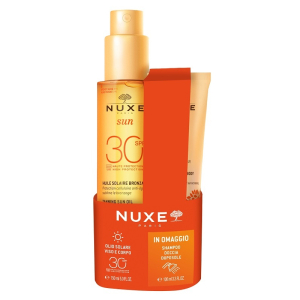 Nuxe sun spf 30 olio solare viso e corpo spray 150ml + shampoo doccia doposole 100ml