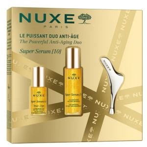 Nuxe super serum set con siero anti-età contorno occhi 15 ml + siero concentrato anti età 30 ml + massaggiatore facciale