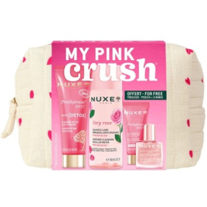 Nuxe trousse pink crush 251 acqua micellare very rose 100 ml + 1 boost maschera detox 75 ml + 1 boost crema gel 15 ml + 1 huile prodigieuse or floral 10 ml