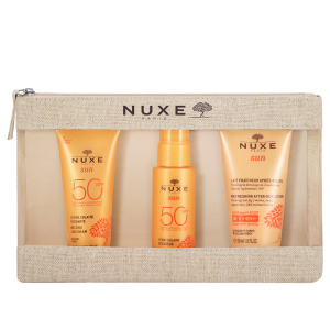 Nuxe trousse voyage nuxe sun 2024 face cream spf50 30 ml + spray spf50 50 ml + after sun lotion 50 ml