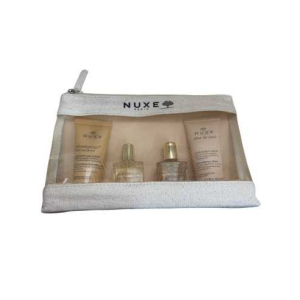 Nuxe trousse voyage prodigieux 2024 shower oil 30 ml + huile prodigieuse 10 ml + le parfum 15 ml + body lotion 30 ml