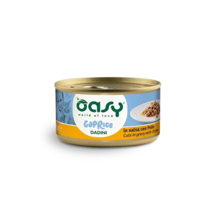 Oasy gatto caprice dadini (in salsa) pollo 85gr (lattina)