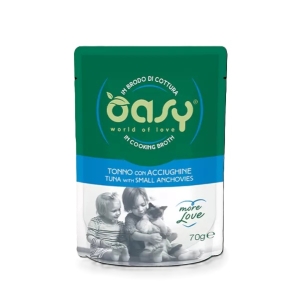 Cerca Offerte di Oasy wet cat more love tonno con acciughine cibo umido per gatti adulti 70g 7630 e acquista online