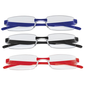 Occhiale da lettura twins silver triple rosso blu nero +2,00