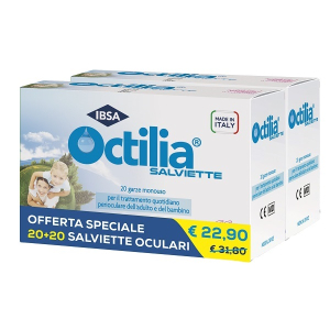 Octilia salviette per il trattamento perioculare di adulti e bambini bipack 20 + 20 salviette oculari