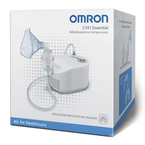 Omron c101 essential – nebulizzatore a compressore per trattamento patologie delle vie aeree inferiori
