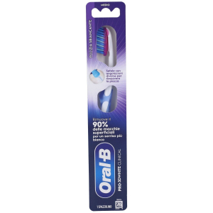 Oral-b pro-3dwhite spazzolino medio con setole con angolazioni pulizia sbiancante 1 pezzo