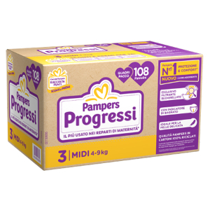 pampers qu prog midi 108pz bugiardino cod: 986460816 