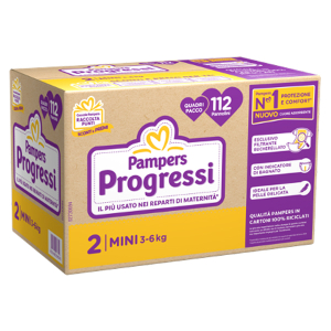 Pampers quadri progressi mini 112 pezzi