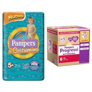 Cerca Offerte di pampers quadri progressi mutandino xl 15+ kg + il costumino 5+ e acquista online