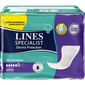 Pannolone per incontinenza lines specialist derma protection sagomato anatomico super 15 pezzi