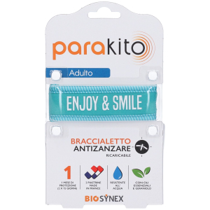 Cerca Offerte di parakito bracciale antizanzare ricaricabile adulti good vibes enjoy & smile blu e acquista online