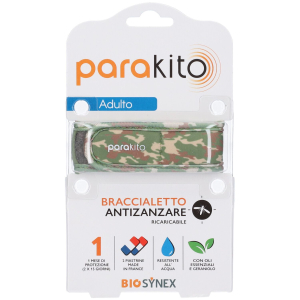 Parakito bracciale antizanzare ricaricabile adulti mimetico 1 pz bracc