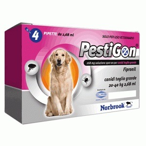 pestigon spot-on 4 pipette 268 mg cani bugiardino cod: 104406309 