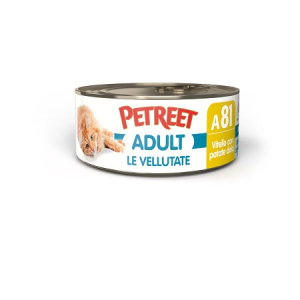 Cerca Offerte di petreet vellutate vitello con patate dolci cibo umido gatto adulto barattolo 70g petreet e acquista online