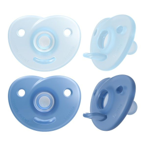 Philips avent succhietti soothie heart 0-6m azzurro e blu 2 pezzi