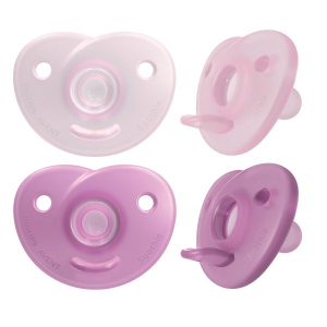 Philips avent succhietti soothie heart 0-6m rosa e fuxia 2 pezzi