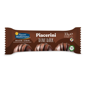 Piaceri mediterranei - piacerini dune dark snack senza glutine confezione 33 gr