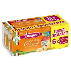 plasmon omogeneizzato banana/mela6x104g bugiardino cod: 974099881 