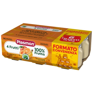 plasmon omog 4 frutti 6x80g bugiardino cod: 987667856 