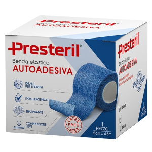 Cerca Offerte di presteril benda elastica autoadesiva 5cm x 4,5m colore blu 1 pz bendag e acquista online