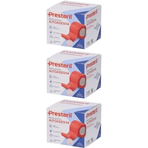 Cerca Offerte di Presteril benda elastica autoadesiva 5cm x 4,5m colore rosso 3x1 st e acquista online