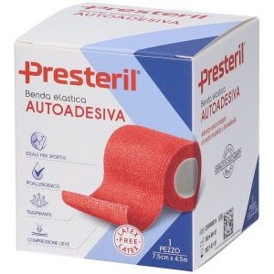 Cerca Offerte di Presteril benda elastica autoadesiva 7,5cm x 4,5m colore rosso 4x1 st e acquista online