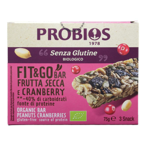 Cerca Offerte di probios fit&go barretta frutta secca e cranberries 3 pezzi da 25 g e acquista online
