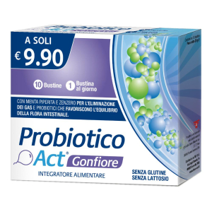 probiotico act gonfiore 10bust bugiardino cod: 987259660 