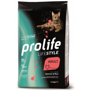 Prolife cat life style cibo secco per gatti adulti salmone e riso sacco 1,5 197b