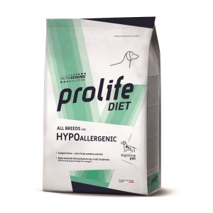 Prolife dog diet hypoallergenic quaglia cibo secco per cani all breeds 2kg 197b