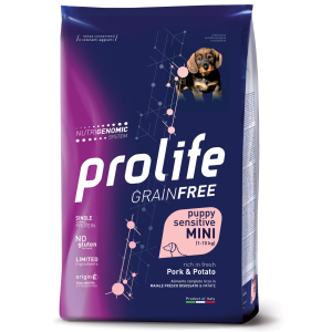 Prolife dog grain free sensitive pork & potato cibo secco per cani cuccioli taglia mini sacco 2kg