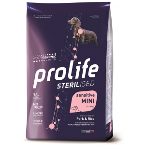 Prolife dog sterilised sensitive maiale e riso cibo secco per cani taglia piccola sacco 2kg