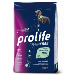 Prolife grain free adult sensitive fish & potato cibo secco per cani taglia piccola sacco 2 kg 197b