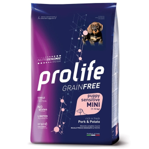 Prolife grain free sensitive pork & potato cibo secco per cani cuccioli taglia piccola sacco 600g 197b