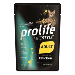 Prolife life style pollo fresco cibo umido per gatti adulti bustina 85g prolife