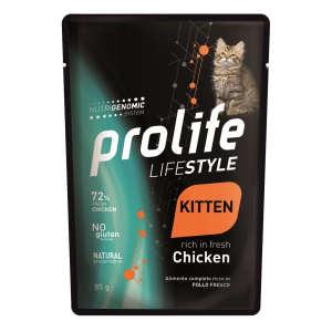 Prolife life style pollo fresco cibo umido per gattini bustina 85g 197b