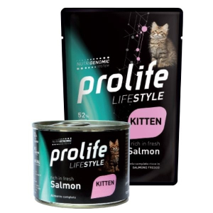 Prolife life style salmone fresco cibo umido per gattini bustina 85g prolife