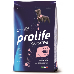 Prolife sensitive adult mini pork & rice cibo secco per cani taglia piccola sacco 2 kg 197b