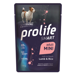 Prolife smart agnello fresco con riso cibo umido per cani adulti taglia mini bustina 100g prolife