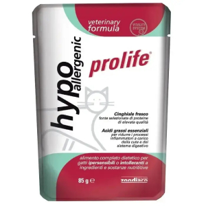 Prolife veterinary hypoallergenic cibo umido per gatti bustina 85g 197b
